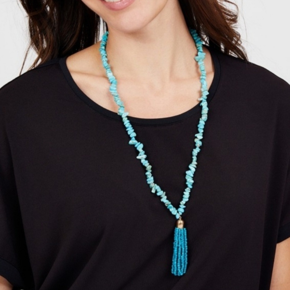 Octavia & CO.Turq Tassel Necklace